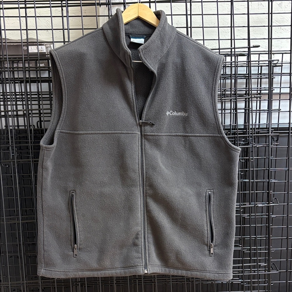 Columbia Men's Charcoal Grey Fleece Vest Sz XL